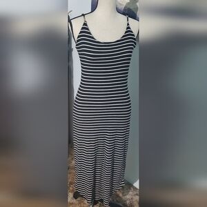 Style U Soft Black and White Tank Dress Size Small Y2K Goth Preppy Bodycon Beach